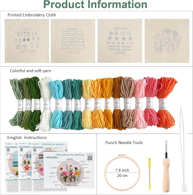 Myfelicity Punch nedle kit, Punch Needle Kits Adults Beginner, Learn Various - Image 6
