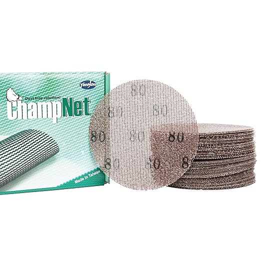 Mesh 5 inch 6 inch Sanding Discs 35PCS Hook and Loop Sanding Discs, Dust-Free, Ideal for Metal, Wood, Composites, Stock Removal, and Fine Finishing (6in, 80 Grit)