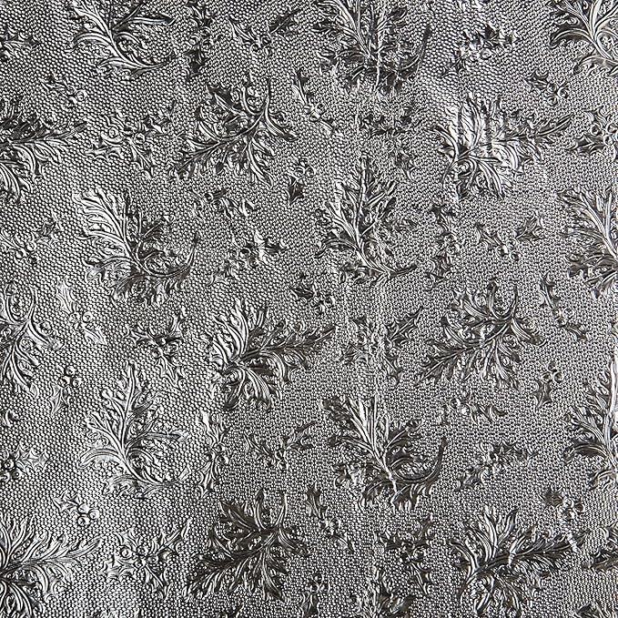 Oasis Supply Florist Foil Roll – Silver Fern Leaf Embossed Design, High-Quality by OasisSupply