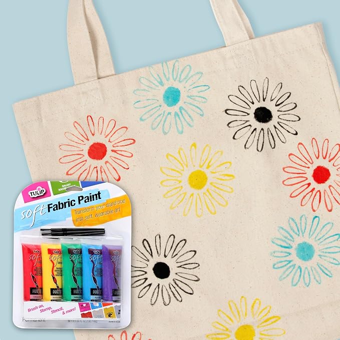 Tulip Soft Fabric Paint, Permanent on Clothes, Bold Primary Colors, 8 Pieces - Image 4