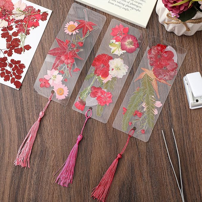 Fuyoooo 376 Pcs Pressed Flowers Bookmark Making Kit, DIY Bookmark Laminating - Image 7