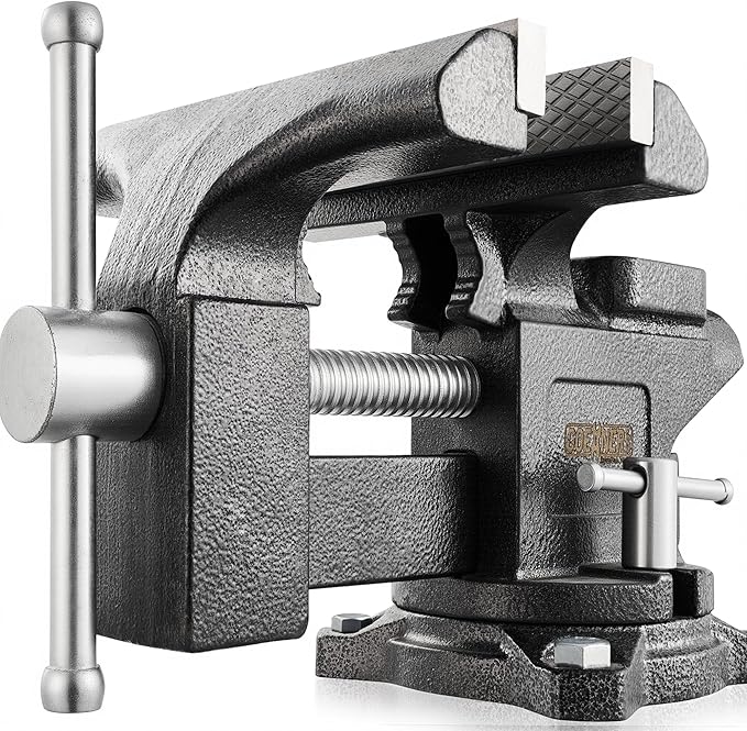 6-Inch Bench Vise Heavy duty Vice for Workbench, Utility Combination Pipe Table Vise Forged Steel Construction and Swivel Base