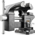 [Upgraded] Bench Vise 6” - Table Vice For Workbench, Utility Vise with Heavy Duty Cast Iron, Multi-Jaw, 270 Degree Swivel Base, Larger Anvil, Easy Adjustment for Woodworking, Workshop DIY Uses