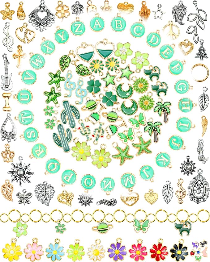 FIVEIZERO 216PCS Charms for Jewelry Making, Enamel Blacelet Charms Kit | by FIVEIZERO