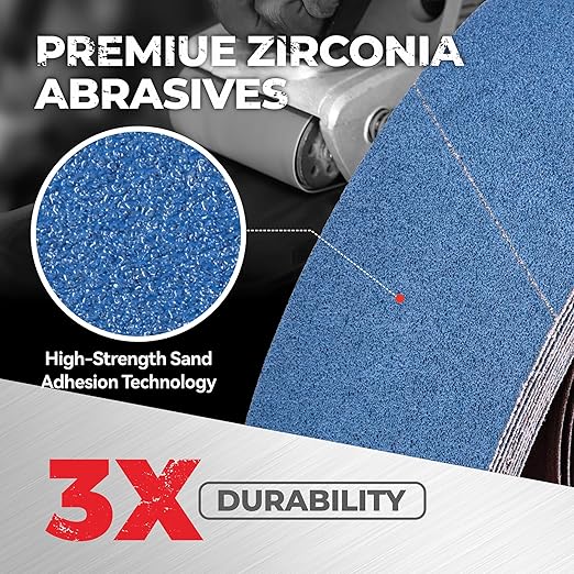 4 x 24 Inch Zirconia Sanding Belts, 12Pcs 3Each of 40/60/80/120 Assorted Grits, Belt Sander Sanding Belt for Knife Blade Sharpening, Metal Polishing, Derusting, Woodworking