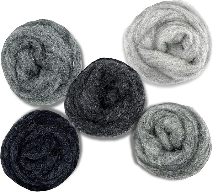 Corriedale Carded Sliver Wool Roving Variety Bundle | Best Core Wool by RevolutionFibers
