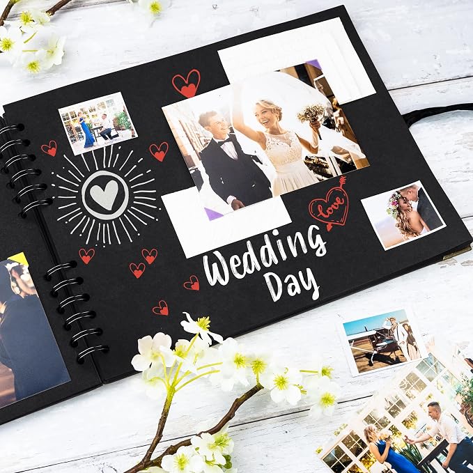 Bstorify Large Scrapbook Photo Albums 50 Pages Black Thick Kraft Paper - Image 5