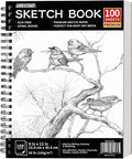 FIXSMITH 9"X12" Sketch Book, 100 Sheets, 68 lb/100gsm | 100 Sheets, Bright White by FIXSMITH