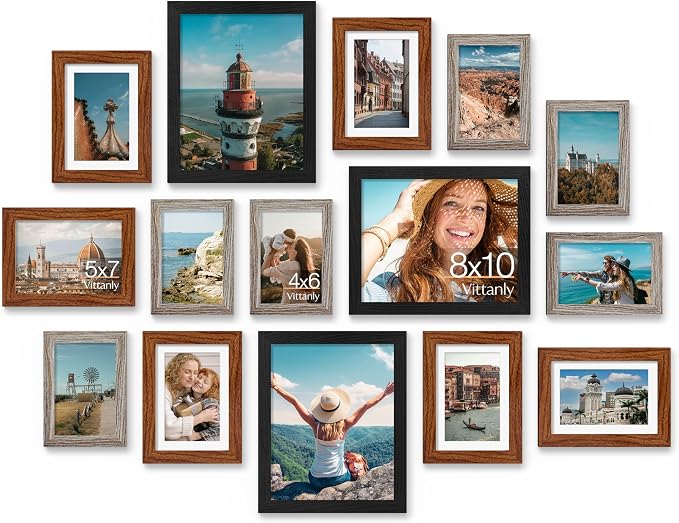 Vittanly 15 Pack Picture Frames Collage Wall Decor by Vittanly