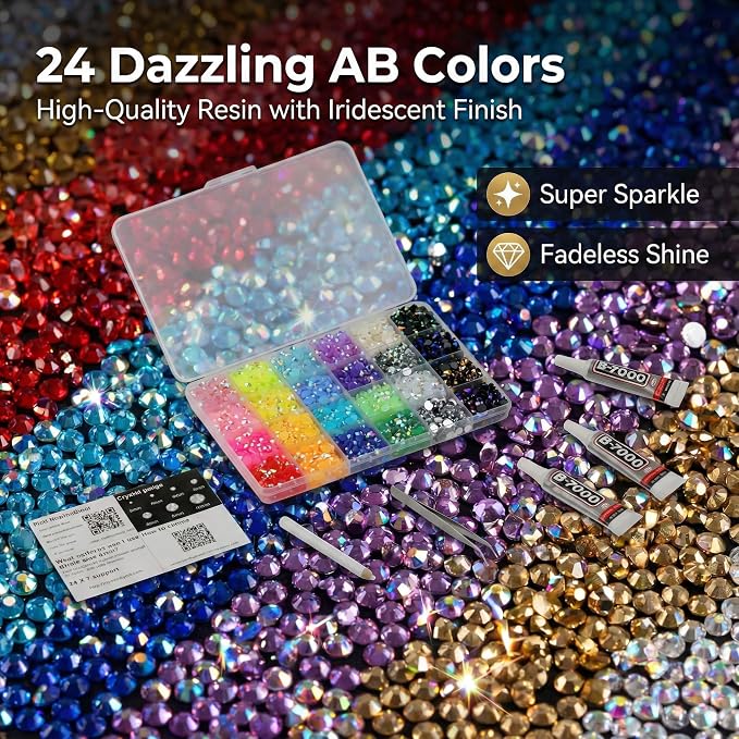 4000Pcs 6mm Rhinestones Gems for Bedazzling Bedazzled Crafting, Rainbow - Image 3