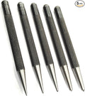 Set of 5 Round Head Center Punches for Metal and Woodworking – High-Quality Hand Tools