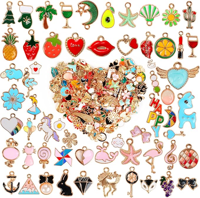 Crweety 460Pcs Charms for Jewelry Making, Pendants Earring Charms for Bracelets by CRWEETY
