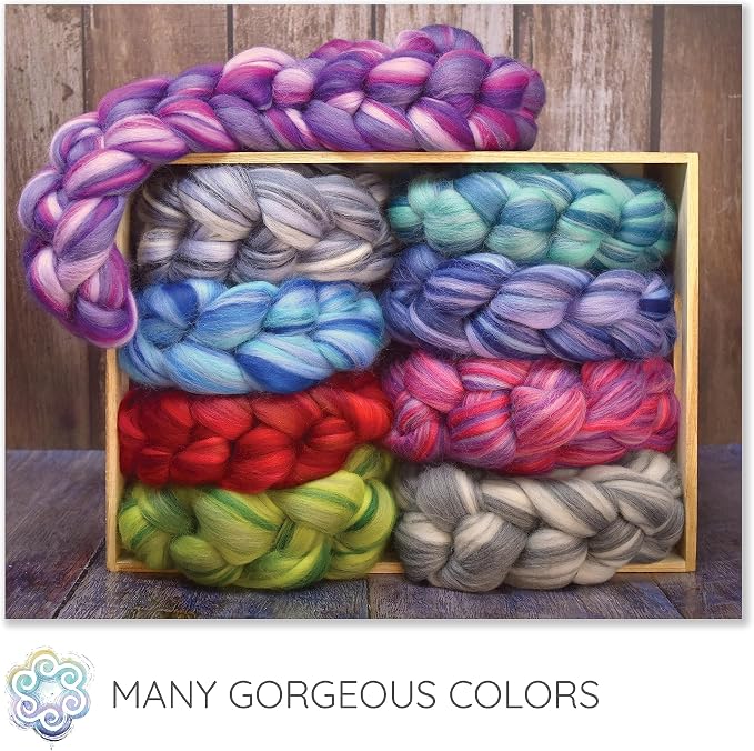 Living Dreams Yarn Festival Merino Wool Fiber. Colorful Combed top roving - Image 3