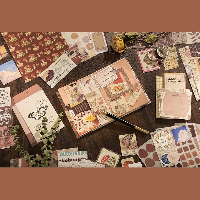 emmoolife 348 Pcs Scrapbooking Supplies Kit, Vintage Aesthetic Scrapbook Kit - Image 2
