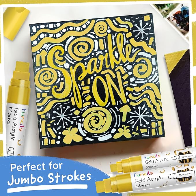 5 Acrylic Gold Paint Pen Metallic - Image 6
