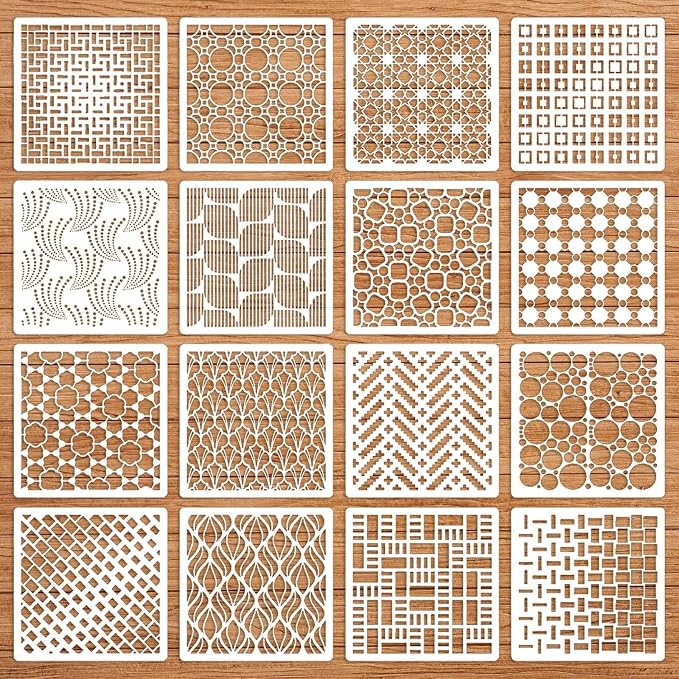 Geometric Stencils for Painting, Modern Geometric Patterns & Textures, Drawing by Felixcraft-DIYDreamscape