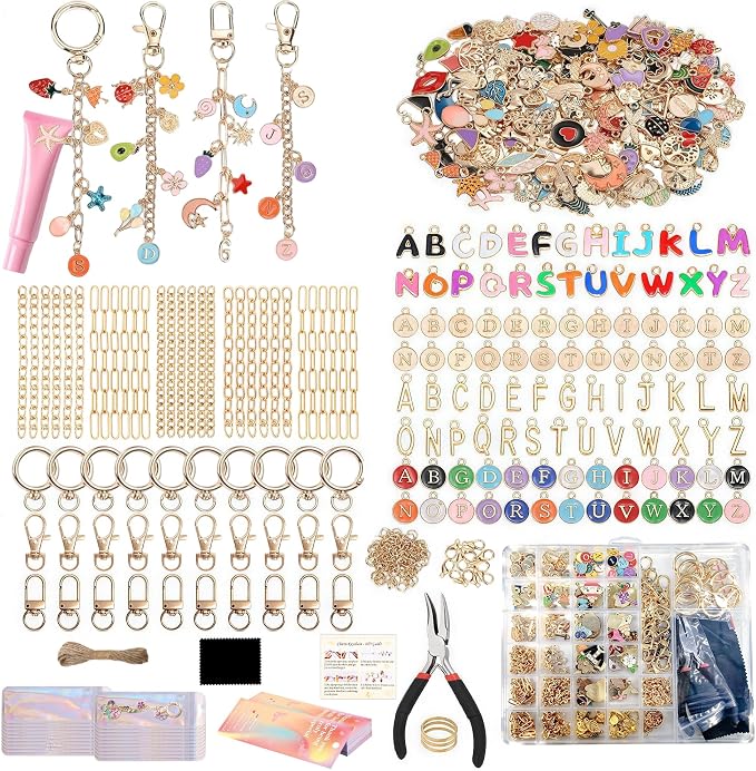 Lemosyu 563Pcs Lip Gloss Keychain Making Kit, DIY Craft Bag Charm Kit by Unknown