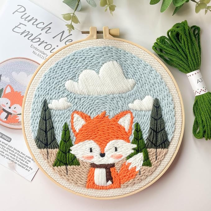Myfelicity Punch Needle Kit for Beginners – Fox Pattern, Includes Threads & - Image 7