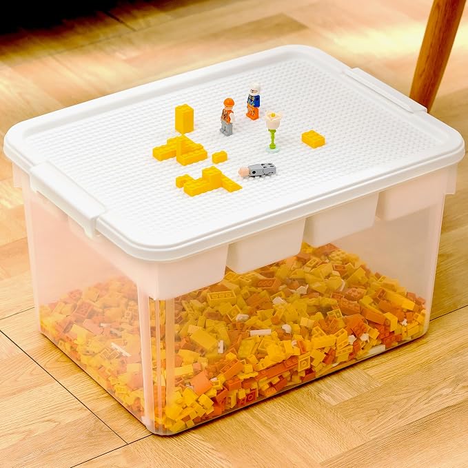 Citylife 32QT Plastic Craft Storage Box Buildable Lid Removable Tray | Craft by Anywish