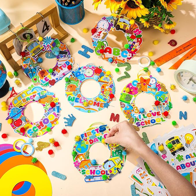 Hollowfly 48 Sets Back to School Craft Kits DIY Wreath - Image 2