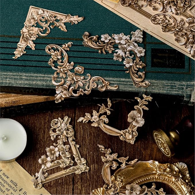 Thick Baroque Embossed Paper Corner Embellishments - Image 9