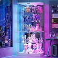 RGB Glass Display Cabinet with Lights, Modern Curio Cabinet Display Cases by LVifurSmartFurniture