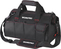 WORKPRO 14-inch Tool Bag, Multi-pocket Tool Organizer with Adjustable Shoulder Strap, W081021A , black