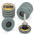 10PCS 40 Grit Curved Flap Disc 2 Inch Roll Lock Quick Change Sanding Discs 1pcs 1/4" Holder Surface Grinding Disc for Die Grinder Metal Surface Grind Burr Finish Weld Rust Paint Removal