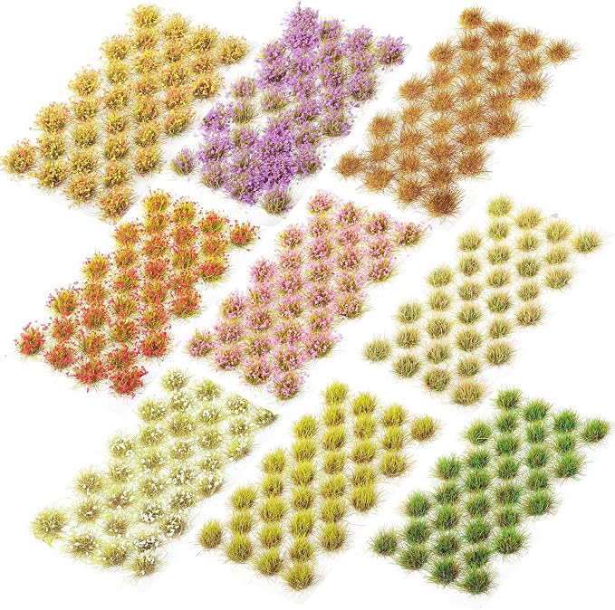 Redbaker 288 Pcs Static Grass Tuft Flower Cluster Vegetation Groups Self by Redbaker