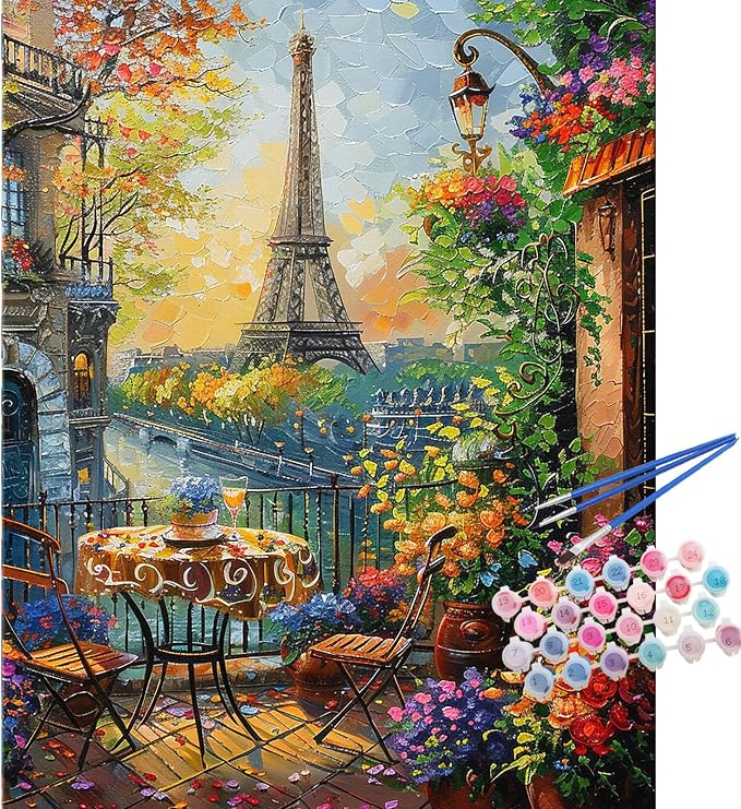 TOCARE Eiffel Tower Paint by Numbers Kit by TOCAREDirect