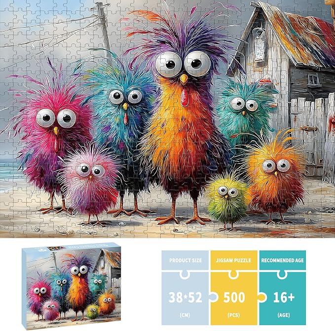 Puzzles for Adults 500 Pieces, Chicken Jigsaw Puzzles - Image 3