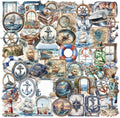 50 PCS Retro Sailing Stickers for Scrapbooking Journaling Junk Journal by Unknown