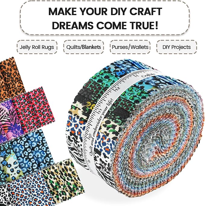 Craftido-20 Options-100% Cotton Jelly Roll Fabric Precut Strips - Image 5