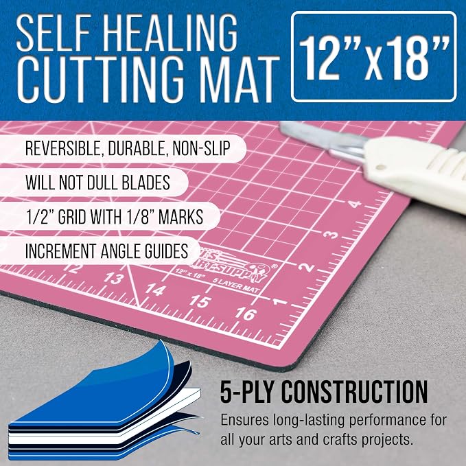 U.S. Art Supply 12" x 18" Self-Healing Cutting Mat 5-Ply - Image 2