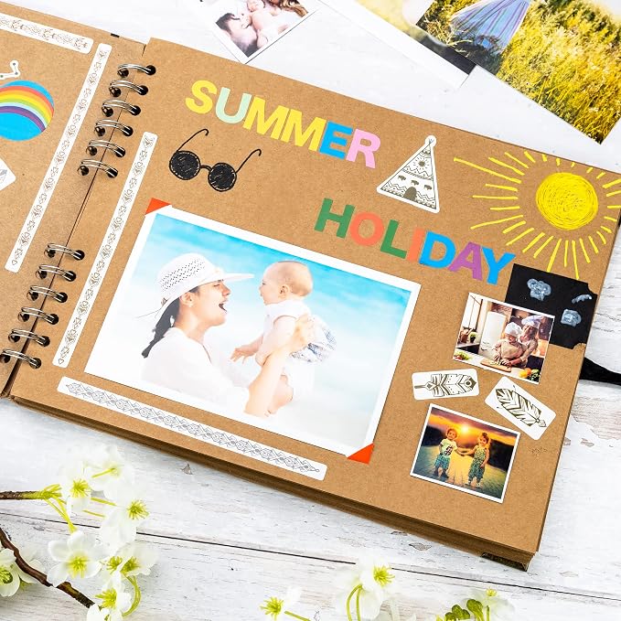 Bstorify Large Scrapbook Photo Albums 50 Pages Brown Thick Kraft Paper - Image 6