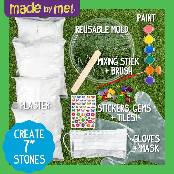 Made By Me Mix & Mold Your Own & Make 4 DIY Personalized Stepping Stones - Image 5