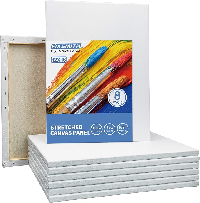 FIXSMITH Stretched White Blank Canvas - Image 2