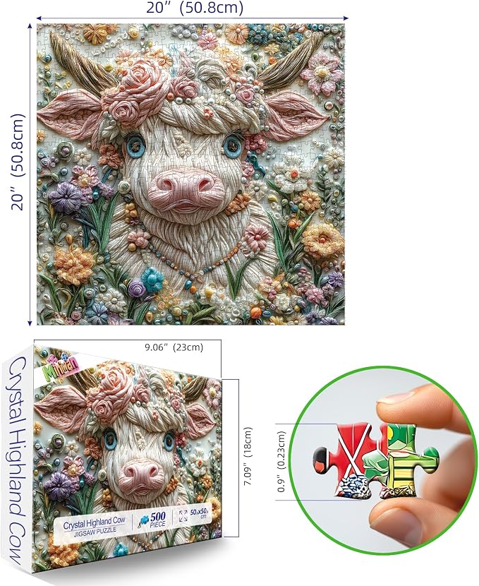MINIWAN Highland Cow 500 Piece Puzzle - Image 2