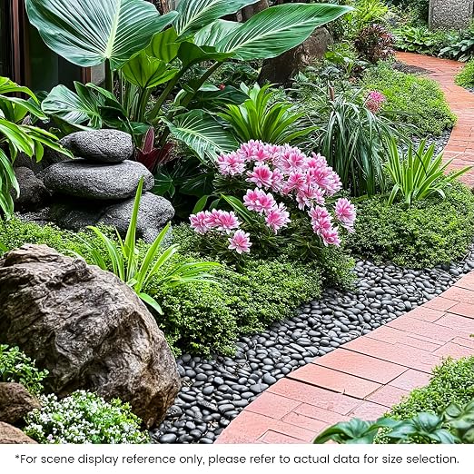 SIDONG 10 lbs Black River Rocks, 1.2-2 Inches Polished Pebbles - Image 3
