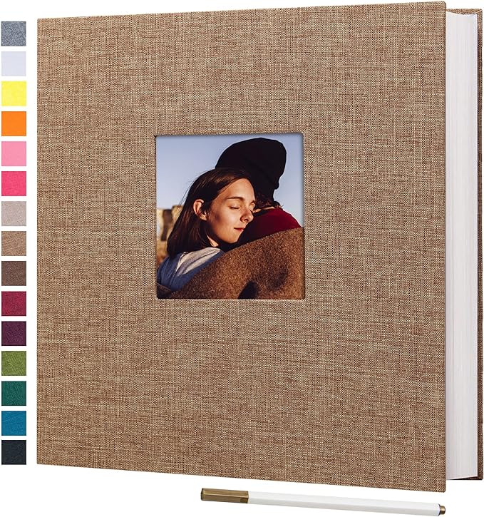 potricher Large Photo Album Self Adhesive 4x6 5x7 8x10 Pictures Linen Cover 80 by potricher