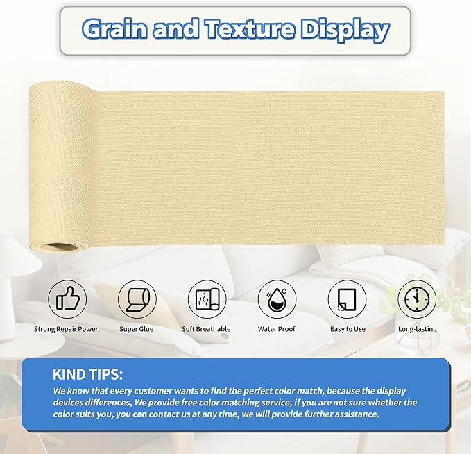 KING MOUNTAIN Canvas Repair Tape,Outdoor Gear Patch, 4×63 Inches,Waterproof,Self-Adhesive for Repairing Boat Covers,Sun Shades,Sofas,Tents,Lounge Chairs,Awnings (Beige)
