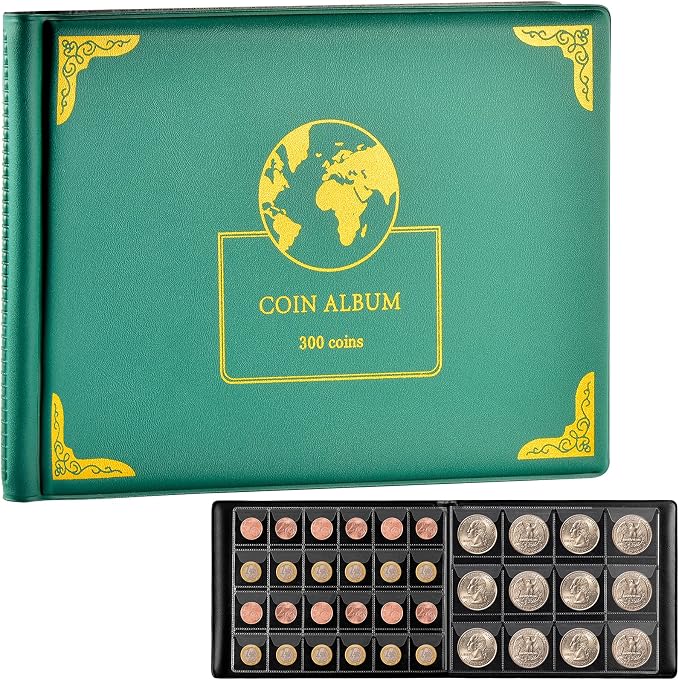 Coin Collection Supplies Holder Book by APTBYTE