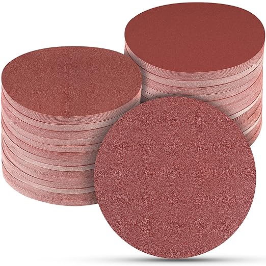 100 PCS 6 Inch Sanding Discs, Hook and Loop Sandpaper 20 x 60 80 120 240 400 Grit Set, Round Orbital Sand Paper Discs for Sander