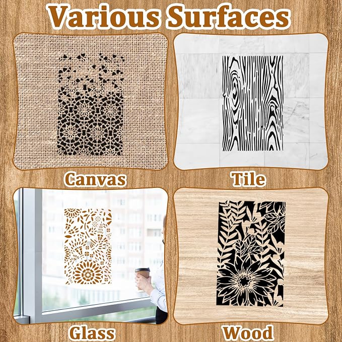 12 Pcs Abstract Geometric Texture Stencils - Image 4