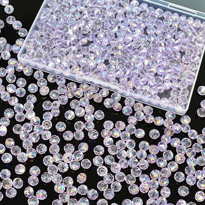 460Pcs 8mm Crystal Glass Beads for Jewelry Making Beads for Bracelets Necklace by Laopottbeads