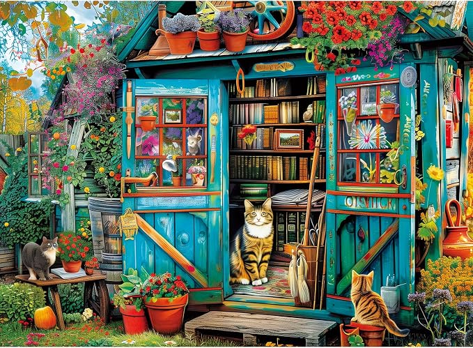 500 Piece Puzzle for Adults Jigsaw Puzzles Cat Puzzles, Book House Puzzles for by WSCXSC