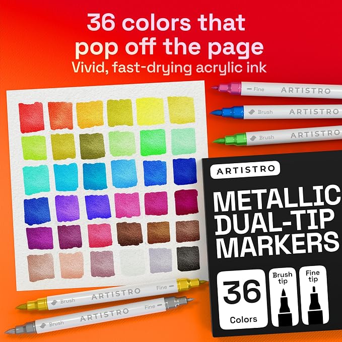 ARTISTRO 36 Metallic Acrylic Paint Markers - Image 2