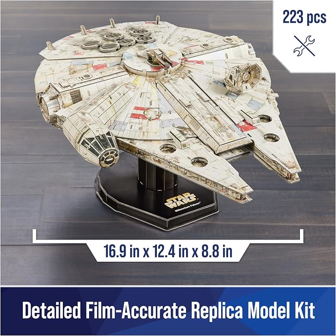 4D Build Star Wars Millennium Falcon 3D Model Kit, Star Wars Gifts, Desk Decor - Image 2