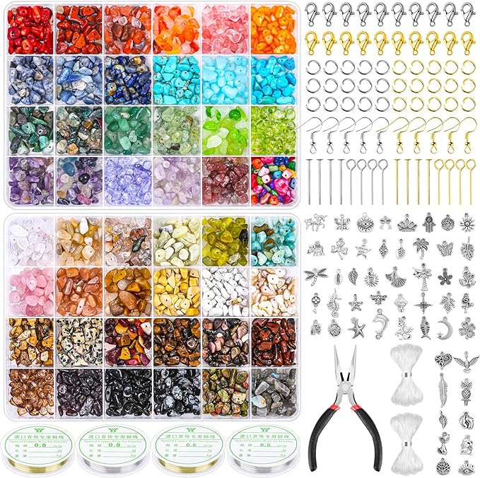 PAXCOO 2278Pcs Crystal Beads for Jewelry Making Supplies, 48 Colors Ring Making by PAXCOO