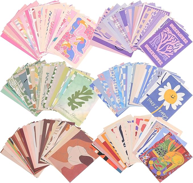 emmoolife 300 Sheets Aesthetic Scrapbook Paper, Retro Boho Pastel Wall Collage by emmoolife